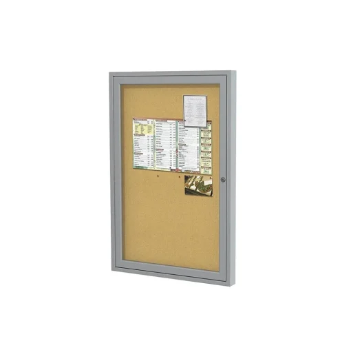 Ghent Bulletin<Cork Enclosed Bulletin Board, Aluminum Frame, 3'H x 2'W (PA13624K)