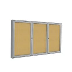 Ghent Bulletin<Cork Enclosed Bulletin Board, Satin Frame, 4'H x 8'W (PA34896K)