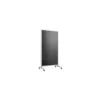 Ghent Dry Erase<EZ Glass Mobile Dry-Erase Whiteboard, Aluminum Frame, 75"H x 38"W (EZ1NA7538BK)