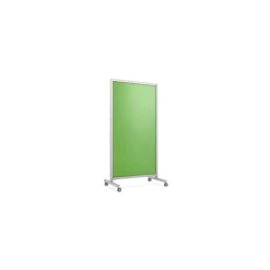 Ghent Dry Erase<EZ Glass Mobile Dry-Erase Whiteboard, Aluminum Frame, 75"H x 38"W (EZ1NA7538GN)