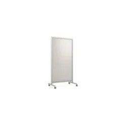 Ghent Dry Erase<EZ Glass Mobile Dry-Erase Whiteboard, Aluminum Frame, 75"H x 38"W (EZ1NA7538BG)