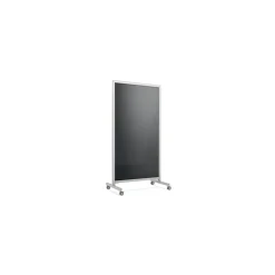Ghent Dry Erase<EZ Magnetic Glass Mobile Dry-Erase Whiteboard, Aluminum Frame, 75"H x 38"W (EZ1MA7538BK)