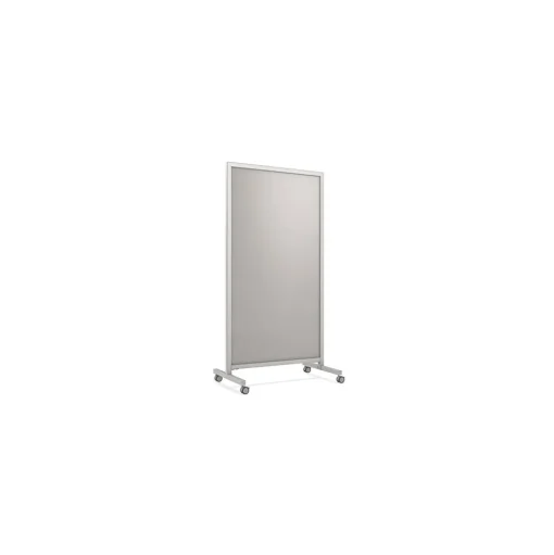 Ghent Dry Erase<EZ Magnetic Glass Mobile Dry-Erase Whiteboard, Aluminum Frame, 75"H x 38"W (EZ1MA7538GY)