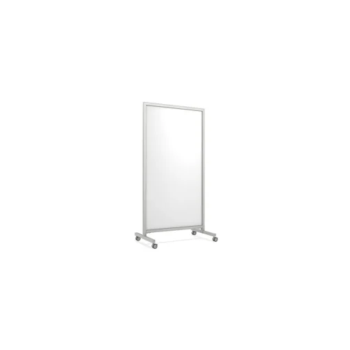 Ghent Dry Erase<EZ Magnetic Glass Mobile Dry-Erase Whiteboard, Aluminum Frame, 75"H x 38"W (EZ1MA7538WH)