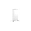 Ghent Dry Erase<EZ Mobile Glass Dry-Erase Whiteboard, Aluminum Frame, 75"H x 38"W (EZ1NA7538WH)