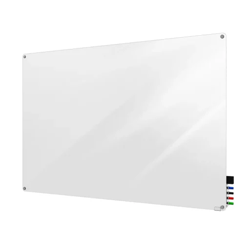 Ghent Dry Erase<Harmony Glass Whiteboard with Radius Corners, 4'H x 5'W (HMYRN45WH)
