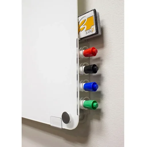 Ghent Dry Erase<Harmony Glass Whiteboard with Radius Corners, 4'H x 5'W (HMYRN45WH)