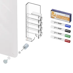 Ghent Dry Erase<Harmony Glass Whiteboard with Radius Corners, 4'H x 5'W (HMYRN45WH)
