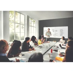 Ghent Dry Erase<Harmony Glass Whiteboard with Radius Corners, 4'H x 5'W (HMYRN45WH)
