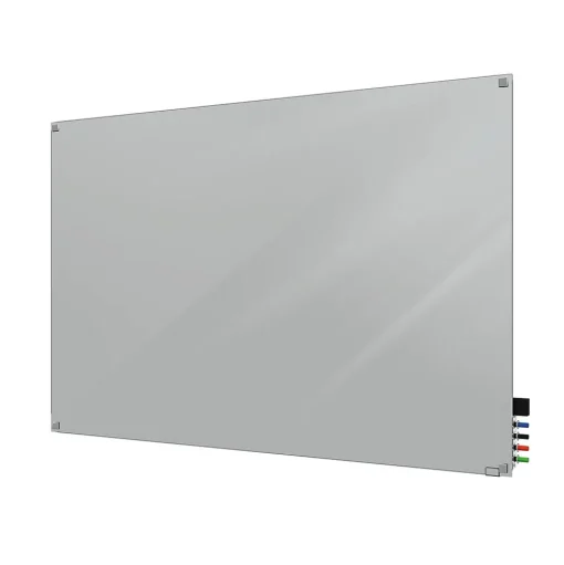 Ghent Dry Erase<Harmony 4'H x 6'W Glass Whiteboard with Square Corners, Gray (HMYSN46GY)