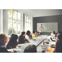 Ghent Dry Erase<Harmony 4'H x 6'W Glass Whiteboard with Square Corners, Gray (HMYSN46GY)