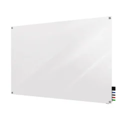 Ghent Dry Erase<Harmony 4'H x 6'W Magnetic Glass Whiteboard with Square Corners, White (HMYSM46WH)