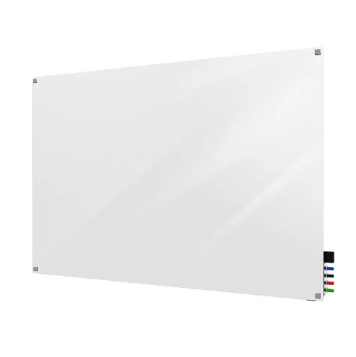 Ghent Dry Erase<Harmony 4'H x 6'W Magnetic Glass Whiteboard with Square Corners, White (HMYSM46WH)