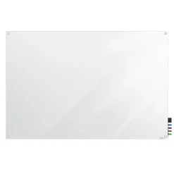 Ghent Dry Erase<Harmony 4'H x 6'W Magnetic Glass Whiteboard with Square Corners, White (HMYSM46WH)