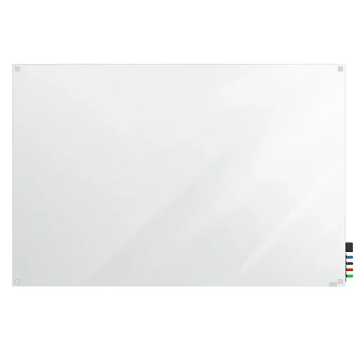 Ghent Dry Erase<Harmony 4'H x 6'W Magnetic Glass Whiteboard with Square Corners, White (HMYSM46WH)
