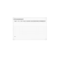 Ghent Dry Erase<Harmony OR Schedule Magnetic Glass Dry-Erase Whiteboard, 4'H x 6'W (GRPHMYSM13S-46)
