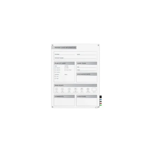 Ghent Dry Erase<Harmony Patient Room Glass Dry-Erase Whiteboard, 24"H x 18"W (GRPHMYRN11P-18)