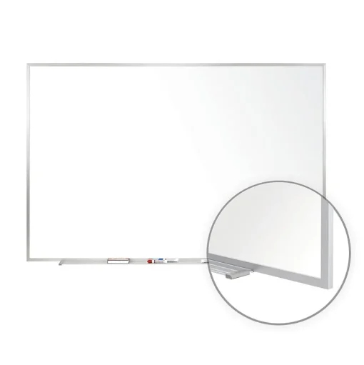 Ghent Dry Erase<Magnetic Porcelain Whiteboard, Aluminum Frame, 3' H x 4' W (M1-34-1)