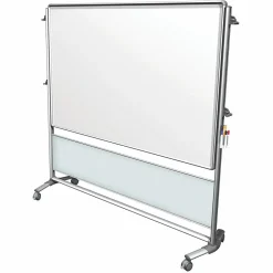Ghent Dry Erase<Nexus IdeaWall 76"H x 76"W Mobile 2-Sided Porcelain Magnetic Whiteboard (NEX206MW-FR)