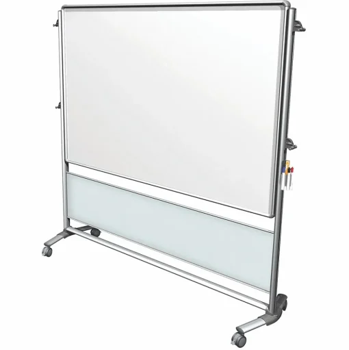 Ghent Dry Erase<Nexus IdeaWall 76"H x 76"W Mobile 2-Sided Porcelain Magnetic Whiteboard (NEX206MW-FR)