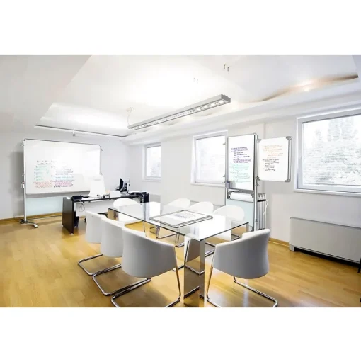 Ghent Dry Erase<Nexus IdeaWall 76"H x 76"W Mobile 2-Sided Porcelain Magnetic Whiteboard (NEX206MW-FR)