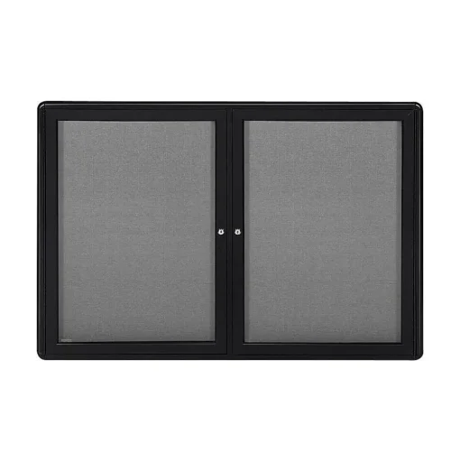 Ghent Bulletin<Ovation Fabric Enclosed Bulletin Board, Black Frame, 3'H x 4'W (OVK2-F91)