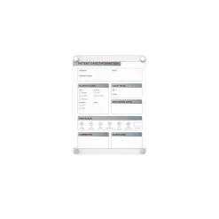 Ghent Dry Erase<Slide Changeable Patient Room Glass Dry-Erase Whiteboard, 36"H x 24" W (GRPHMYRNFM11P-23-12V)