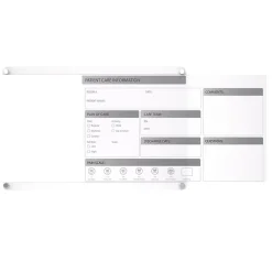 Ghent Dry Erase<Slide Changeable Patient Room Glass Dry-Erase Whiteboard, 24"H x 36"W (GRPHMYRNFM11P-23-12H)