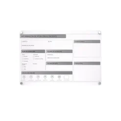 Ghent Dry Erase<Slide Changeable Patient Room Glass Dry-Erase Whiteboard, 24"H x 36"W (GRPHMYRNFM11P-23-12H)