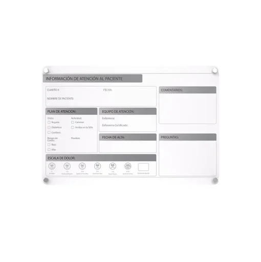 Ghent Dry Erase<Slide Changeable Patient Room Glass Dry-Erase Whiteboard, 24"H x 36"W (GRPHMYRNFM11P-23-12H)