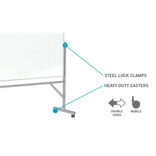 Ghent Dry Erase<Steel Mobile Dry-Erase Whiteboard, Aluminum Frame, 4' x 3' (ARMM43)