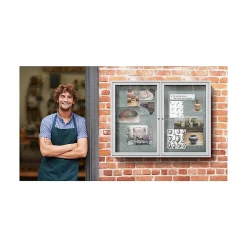 Ghent Bulletin<Vinyl Enclosed Bulletin Board, Satin Frame, 3'H x 4'W (PA23648VX-193)