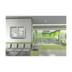Ghent Bulletin<Vinyl Enclosed Bulletin Board, Satin Frame, 3'H x 4'W (PA23648VX-193)