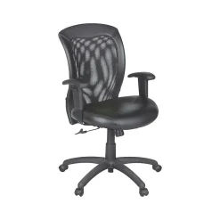Global Office Chairs<Airflow Ergonomic Leather Swivel Manager Chair, Black (9339BK)