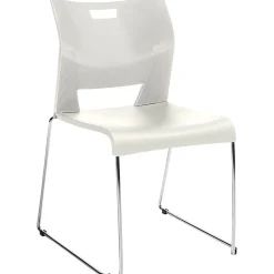 Global Folding & Stacking<Duet 6621 Polypropylene Armless Stacking Chairs, Ivory Clouds, 4/Ct (TD6621CH-IVC)