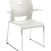 Global Folding & Stacking<Duet 6620 Polypropylene Stacking Chairs with Arms, Ivory Clouds, 4/Ct (TD6620CH-IVC)
