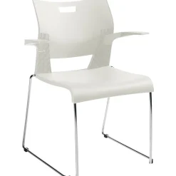 Global Folding & Stacking<Duet 6620 Polypropylene Stacking Chairs with Arms, Ivory Clouds, 4/Ct (TD6620CH-IVC)