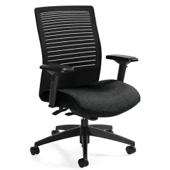 Global Office Chairs<Loover Urban Fabric Mesh Medium Back Weight Sensing Synchro Tilter Chair, Black Coal