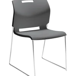 Global Folding & Stacking<Popcorn Plastic Stack Chair without Arms, Platinum,, 4/Ct (TD6711-PLT)