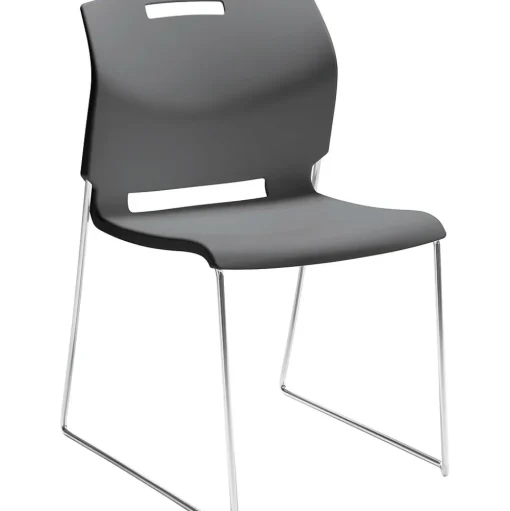 Global Folding & Stacking<Popcorn Plastic Stack Chair without Arms, Platinum,, 4/Ct (TD6711-PLT)