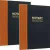 Global Printed Products Accounting & Record Journals<Notary Public Record Book, 8.5" x 11", Black/Tan (GPP-0094-A)