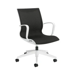 Global Office Chairs<Solar Mesh Conference Chair, White/Black (8457MDN)