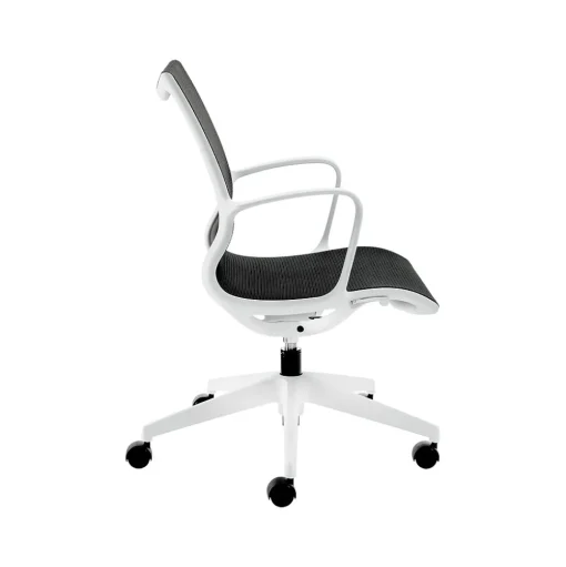 Global Office Chairs<Solar Mesh Conference Chair, White/Black (8457MDN)