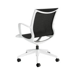 Global Office Chairs<Solar Mesh Conference Chair, White/Black (8457MDN)