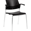 Global Folding & Stacking<Sonic Plastic All-Purpose Stackable Guest Chairs with Arms, Black, 2/Ct (6513CH-BK/BK)