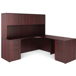 Global Office Desks<Superior BUNDLE12 Workstation, Mahogany