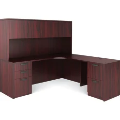 Global Office Desks<Superior BUNDLE12 Workstation, Mahogany