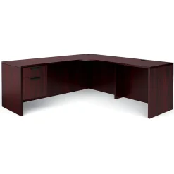 Global Office Desks<Superior BUNDLE13 Workstation, Mahogany