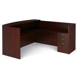 Offices to go L-Desks<Global Superior BUNDLE15 Workstation, Mahogany