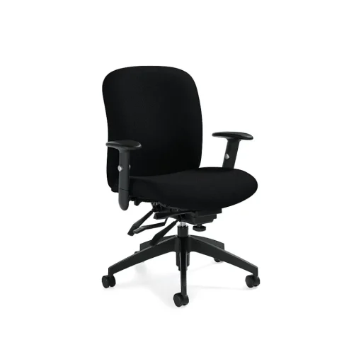 Global Office Chairs<Truform Fabric Computer and Desk Chair, Black (QSTS54513BKQL10)